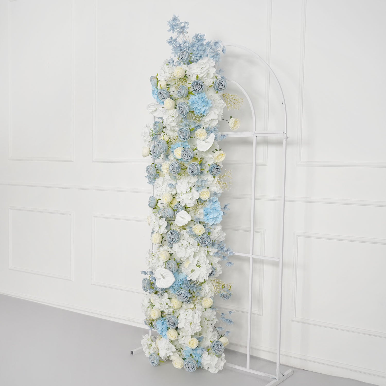 Uflower Blue White Flower Wedding Backdrop Arch Floral Arrangement