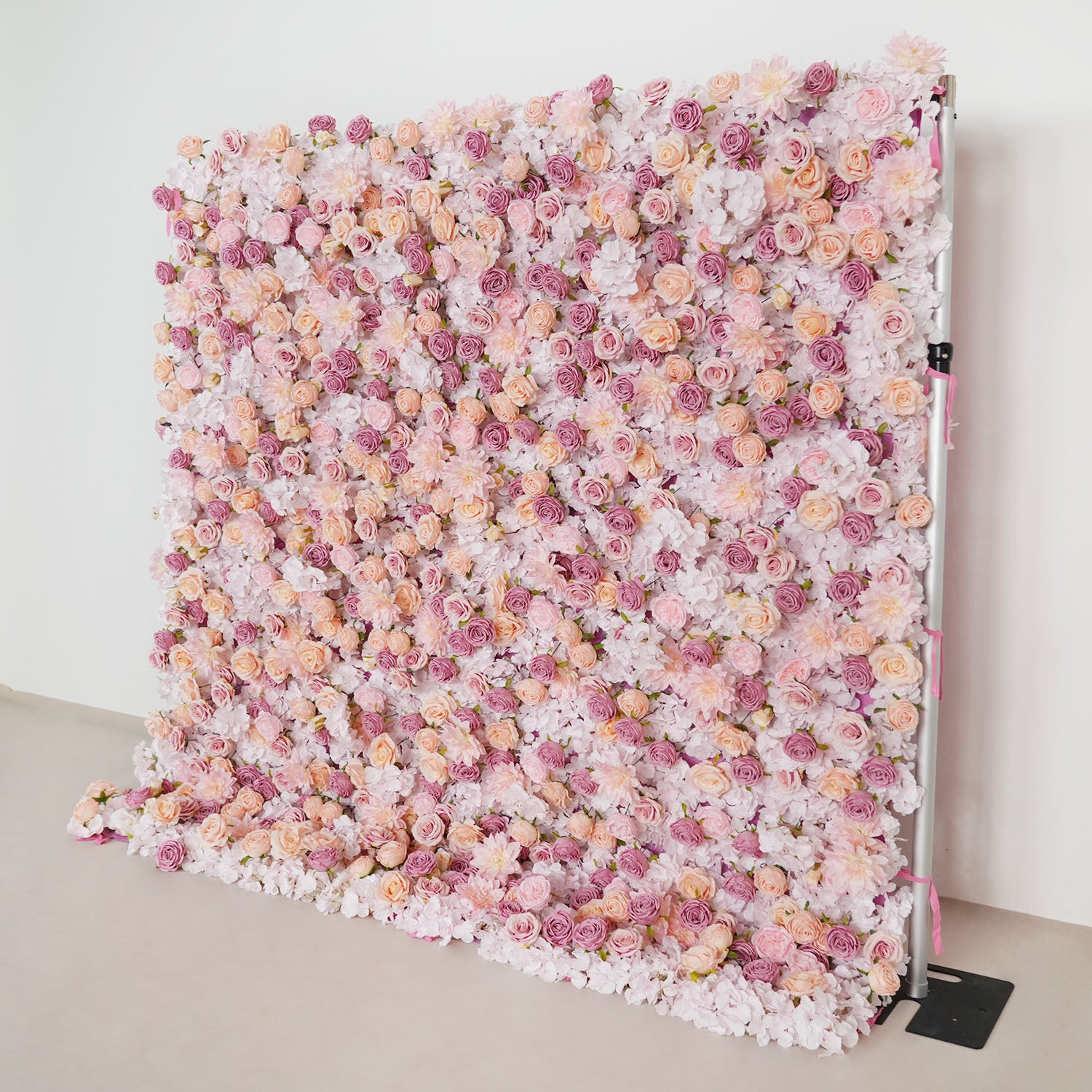 Uflower Artificial Pink Champagne Rose 5D Wedding Flower Wall