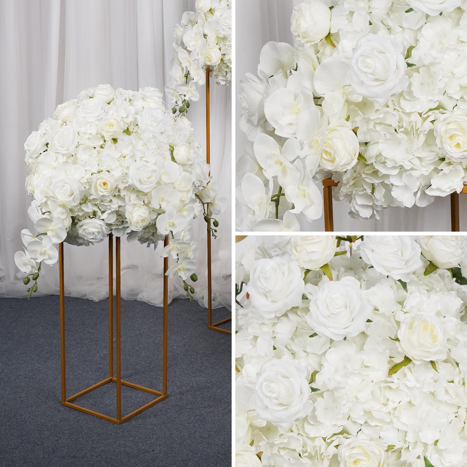 50cm Cream White Spherical Faux Flower Arrangements 6 picture