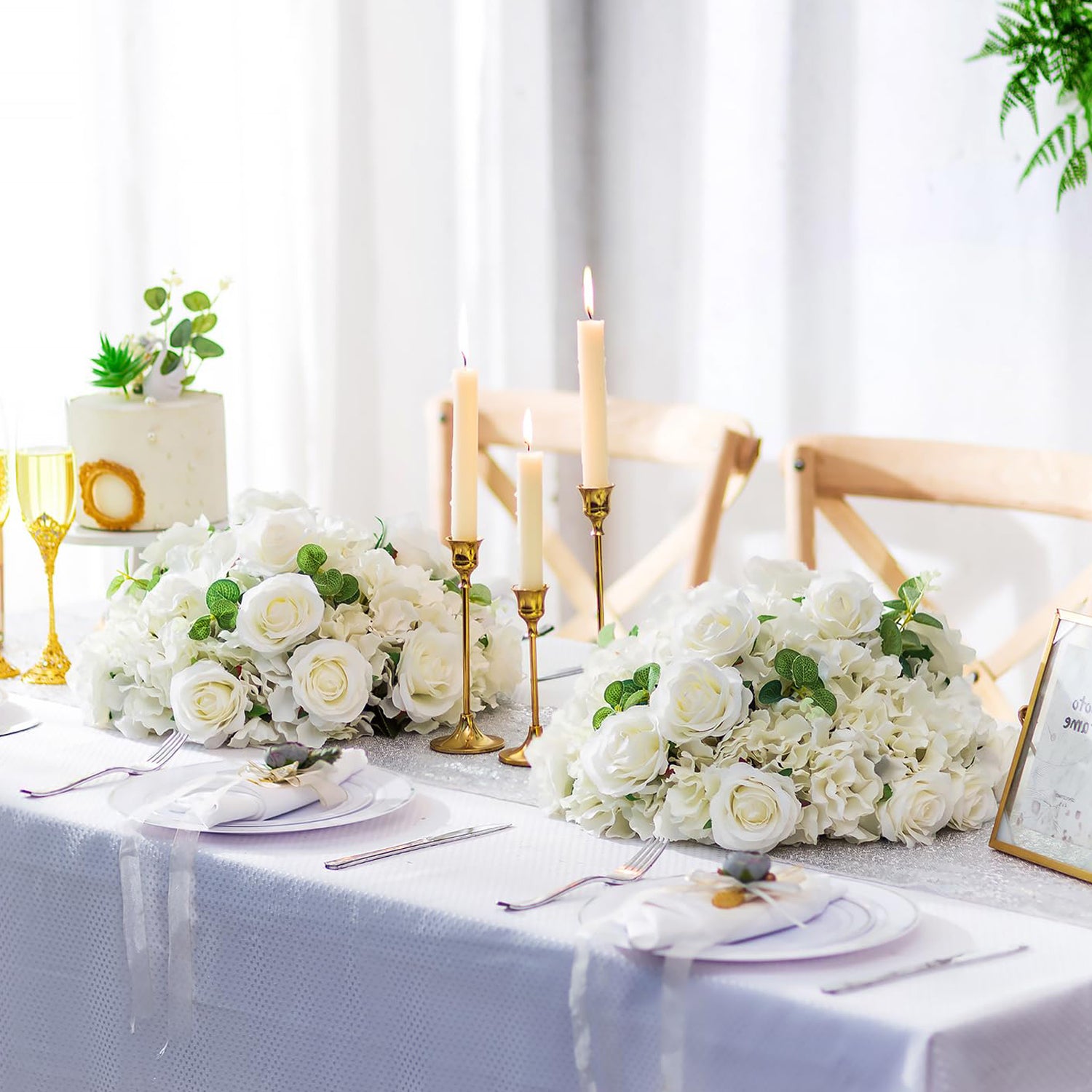 Uflower 35CM Artificial Flower Table Centerpiece Flower Ball Wedding Floral Arrangement