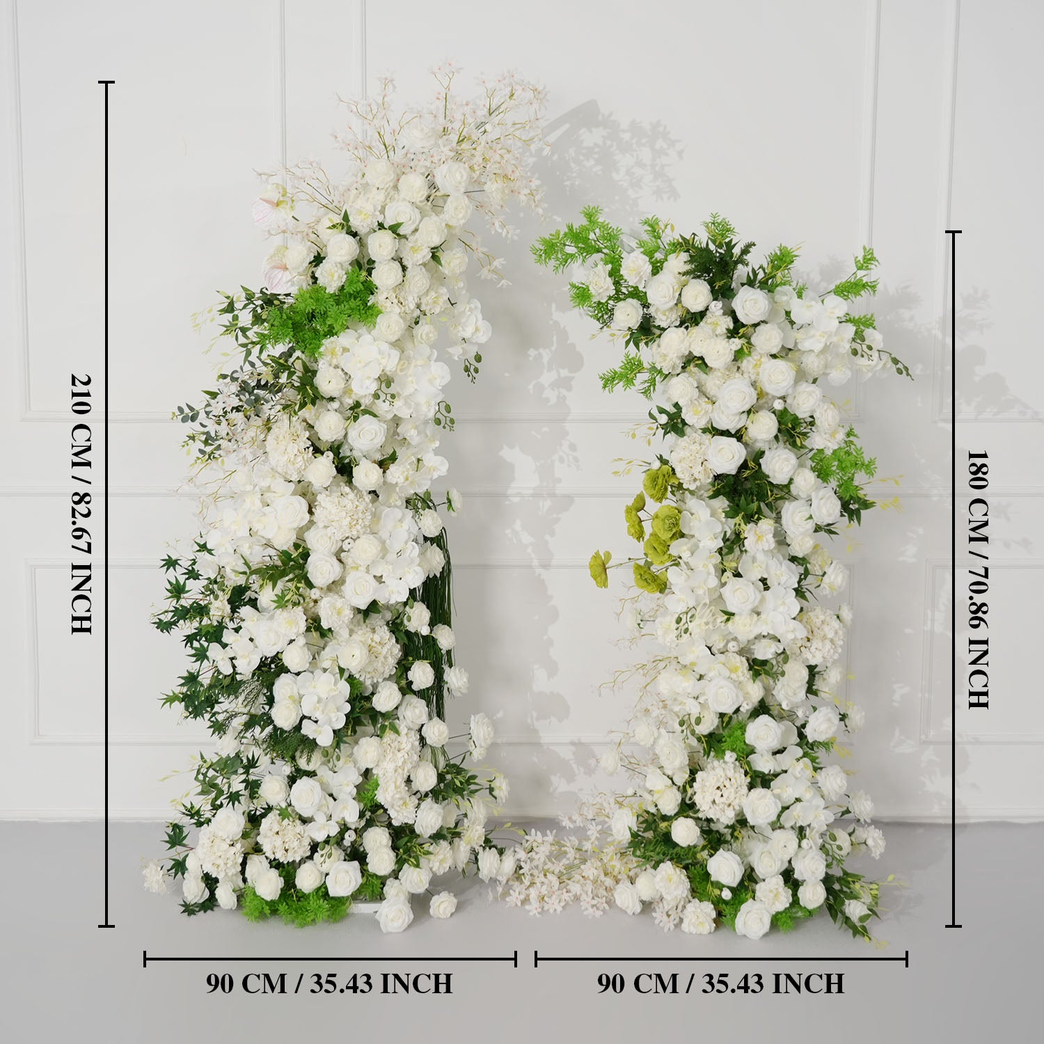Uflower White Floral Greenery Horn Arch Wedding Party Backdrop Decor