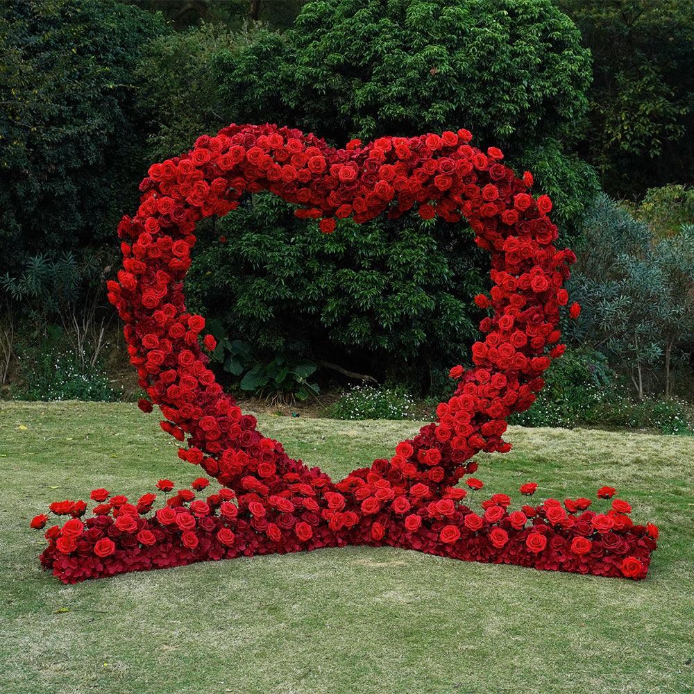 2.2m*2.2m Rose Heart-Shaped Wedding Flower Arch Decor