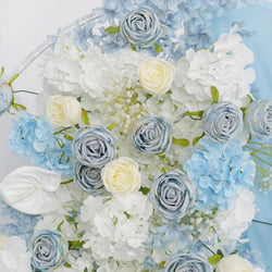 Uflower Blue White Flower Wedding Backdrop Arch Floral Arrangement