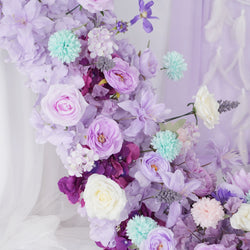 Uflower Purple Table Runner Arrangement Wedding Backdrop Wall Decor