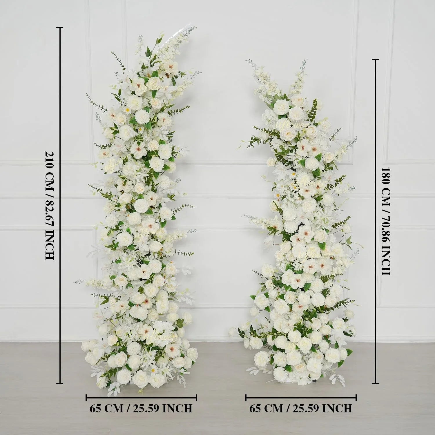 Uflower White Greenery Arrangement Floral Horn Arch Wedding Party Backdrop Decor SET80189 - Uflower