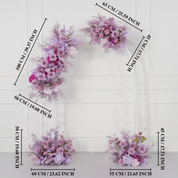 Uflower Purple Flower Arrangement Wedding Party Backdrop Floral Props