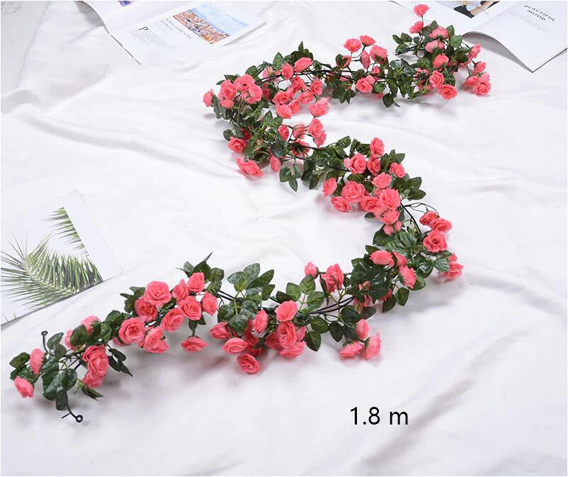 Christmas 69 simulation rose vine long juan flower vine ceiling pipe winding decoration green plants