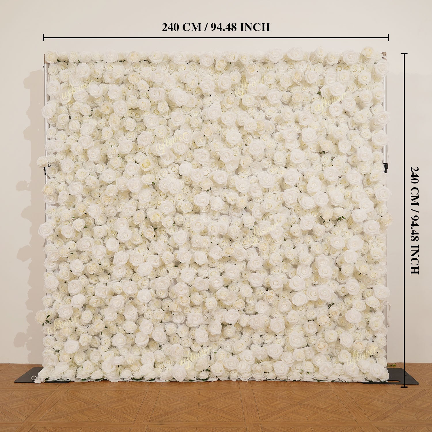 Uflower White Rose Flower Wall Backdrop Wedding Party Decoration