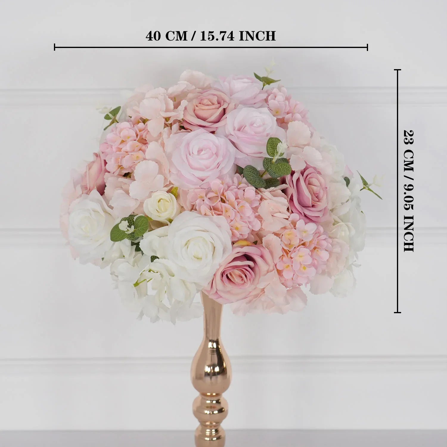 Uflower Pink Table Centerpiece Floral Ball Wedding Table Decoration - Uflower