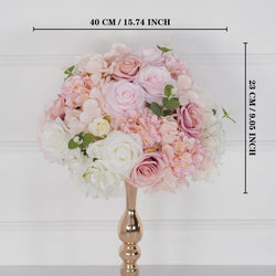 Uflower Pink Table Centerpiece Floral Ball Wedding Table Decoration