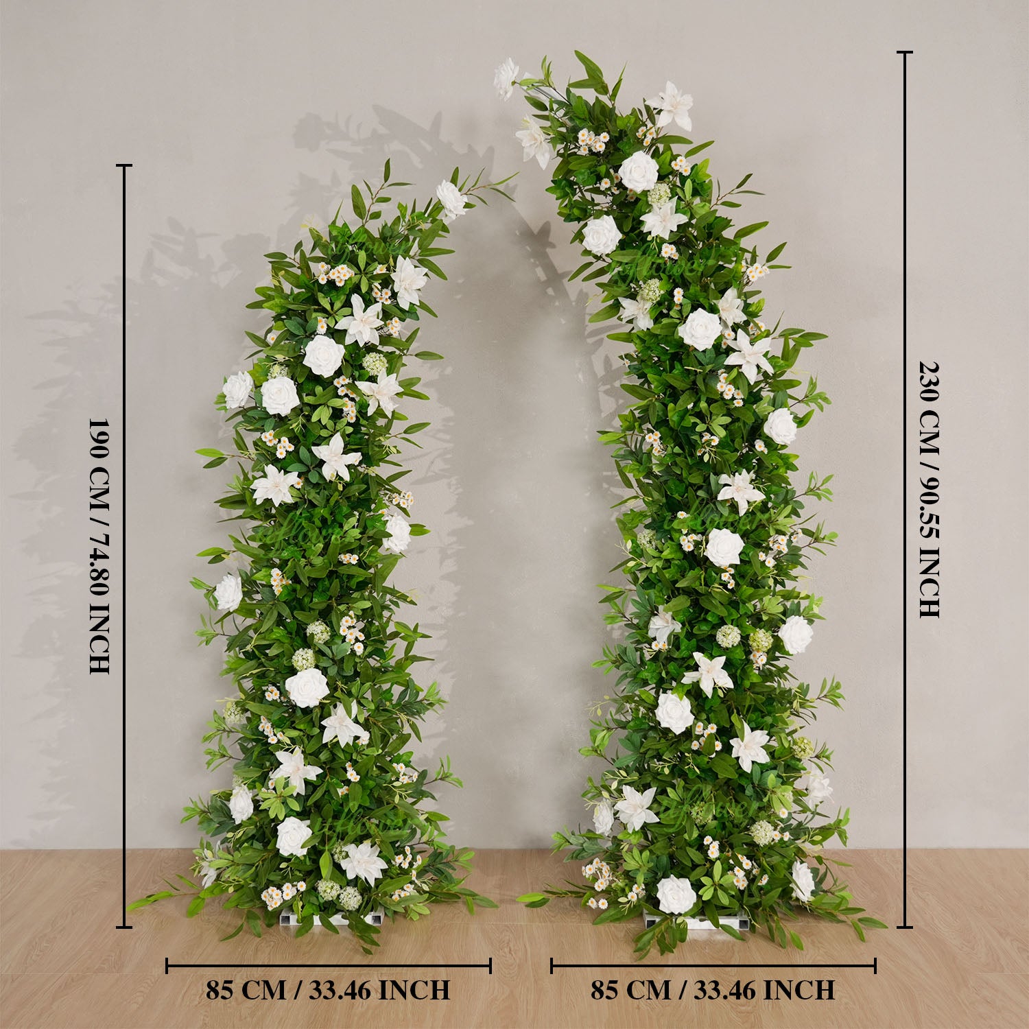 Uflower White Green Floral Arrangement Horn Arch Wedding Backdrop Props