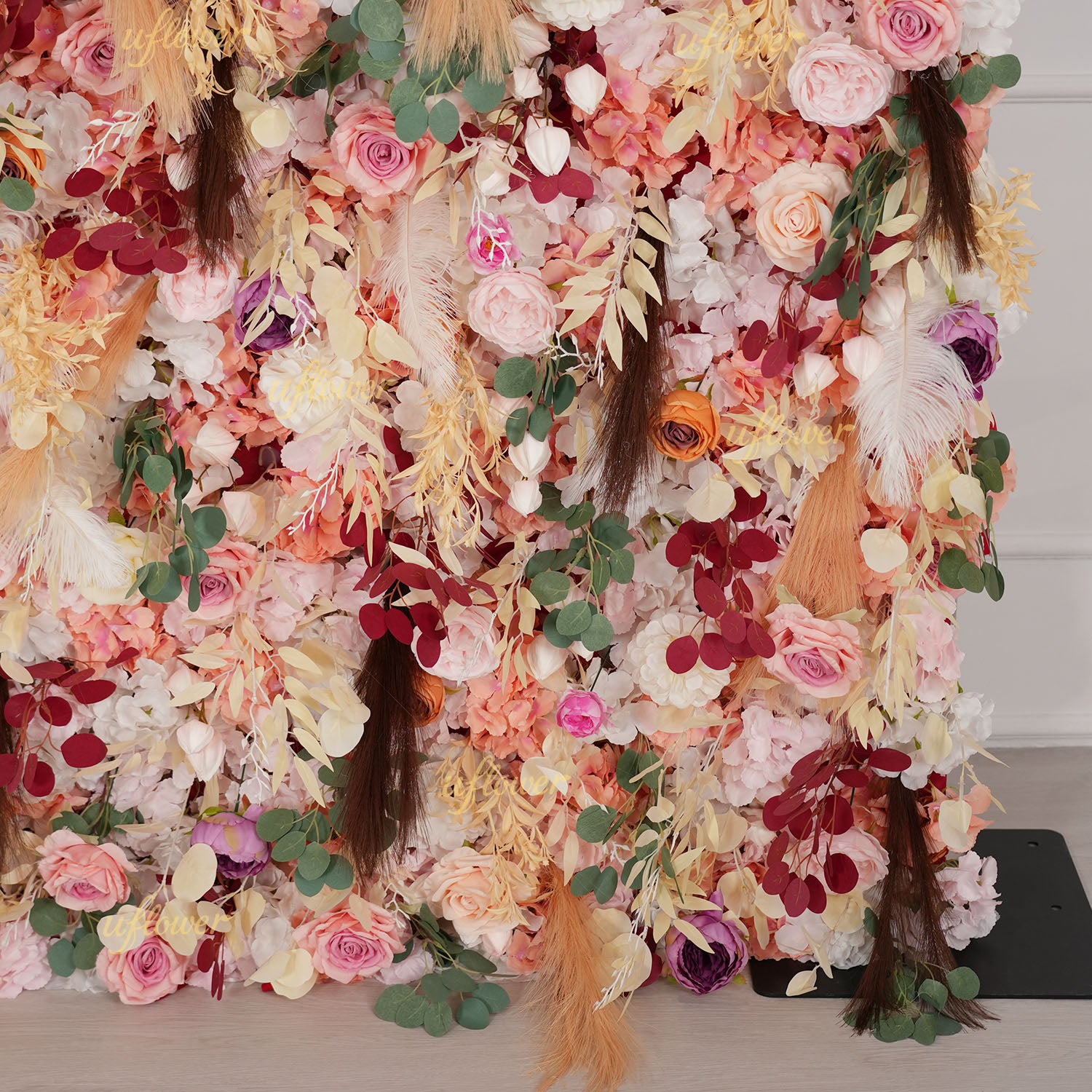 Uflower Champagne Khaki 5D Flower Wall Wedding Party Proposal Decor