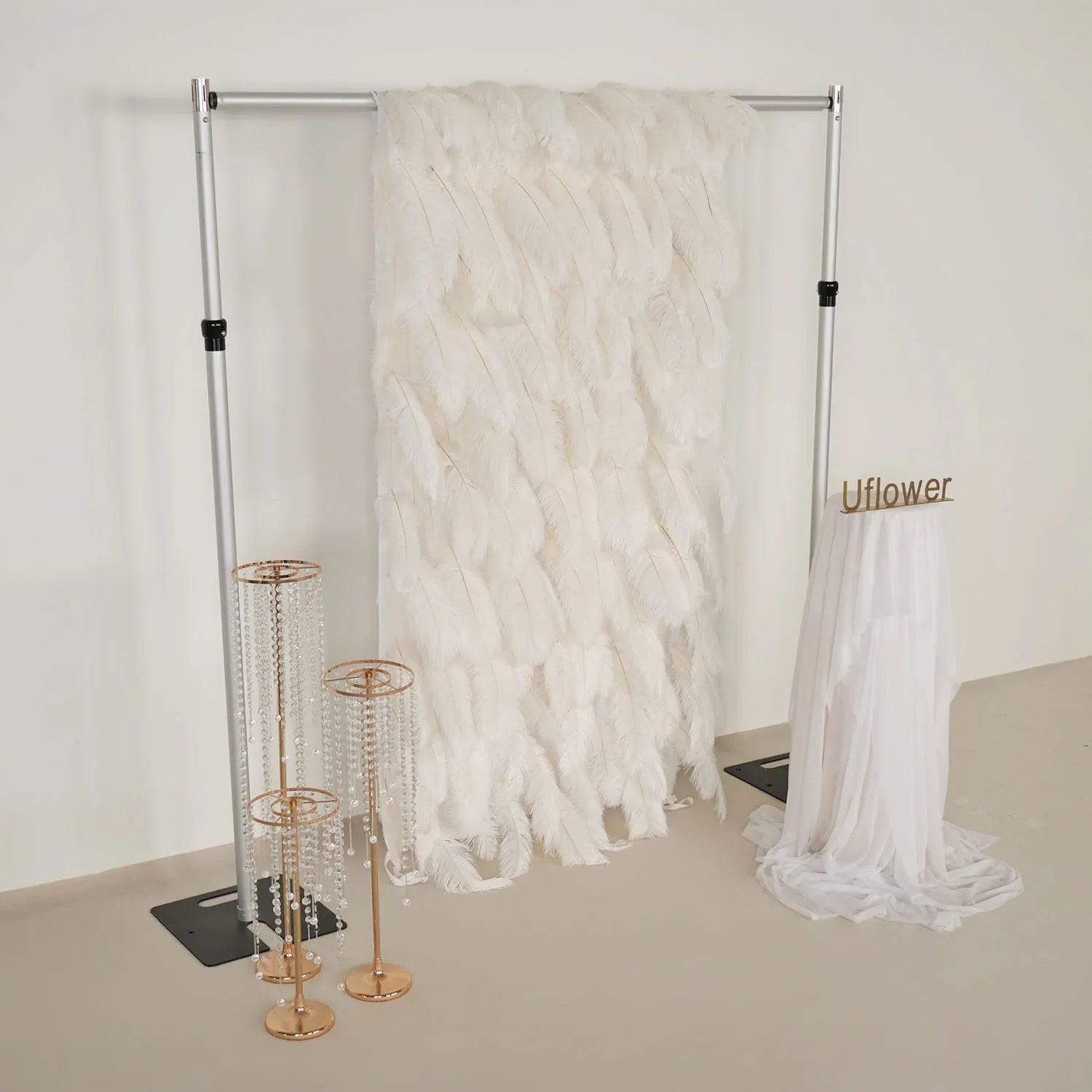 Uflower Artificial White 5D Flower Wall Wedding Backdrop Decoration - Uflower