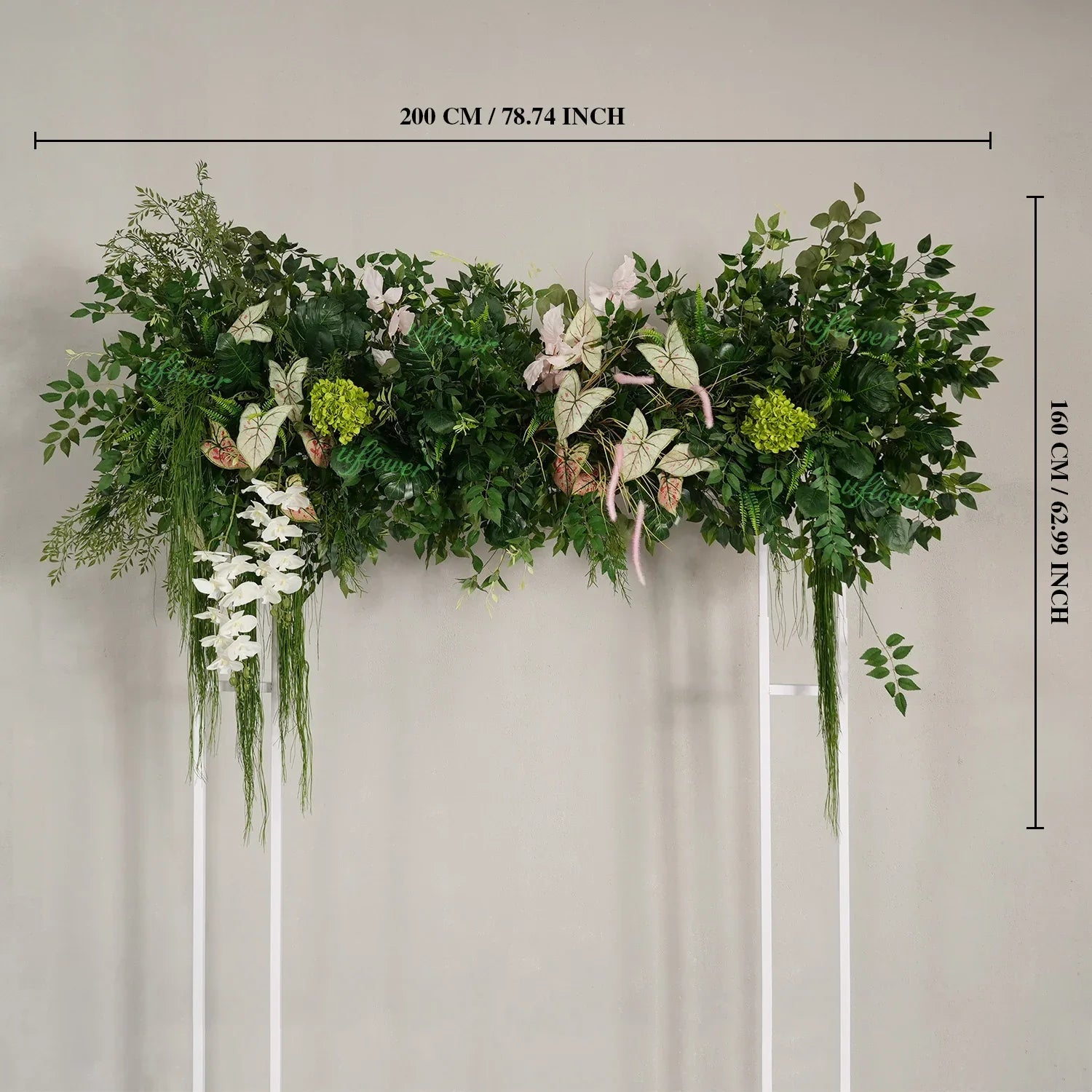 Uflower Artificial Green Leaves Flower Row Wedding KT Backdrop Decor MC80258-01 - Uflower