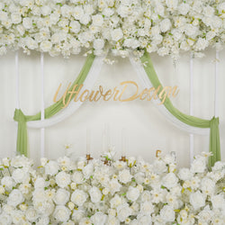 Uflower White Sofa Table Runner Floor Flower Arrangement Wedding KT Backdrop Decor