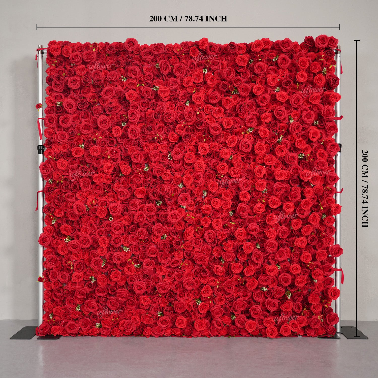 Uflower Red Rose Flower Wall Backdrop Wedding Party Decoration