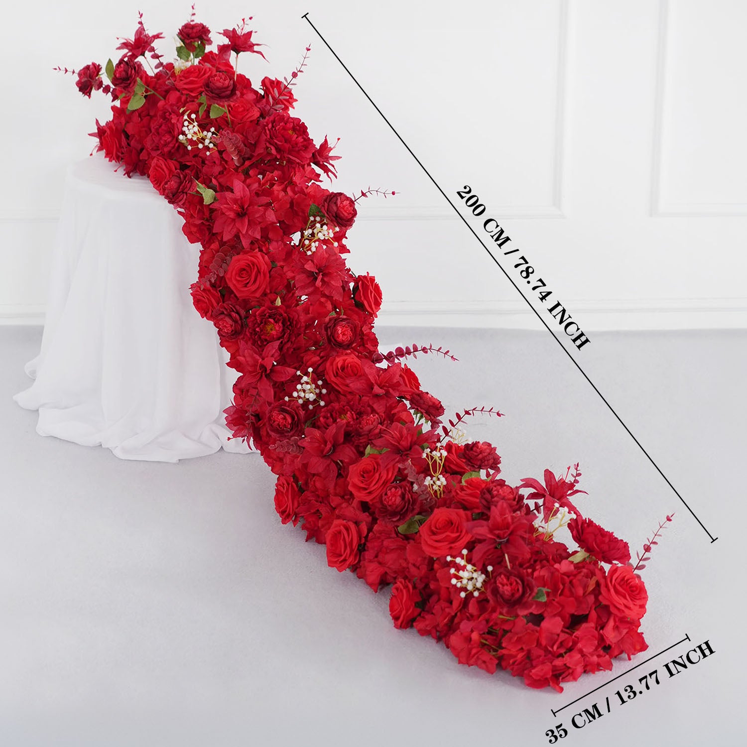 Uflower Artificial Flower Row Sofa Table Runner Floor Flower Arrangement
