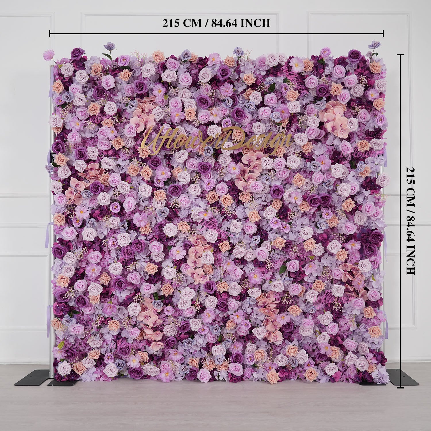 Uflower Purple Rose Flower Wall Backdrop Wedding Party Decoration