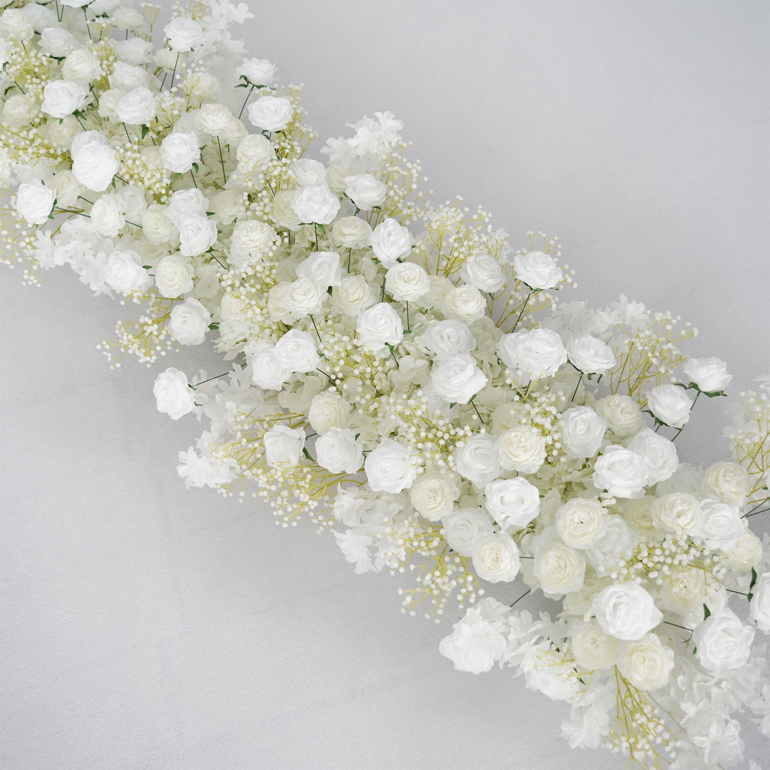 White Baby breath Rose Wedding Backdrop Arch Decor