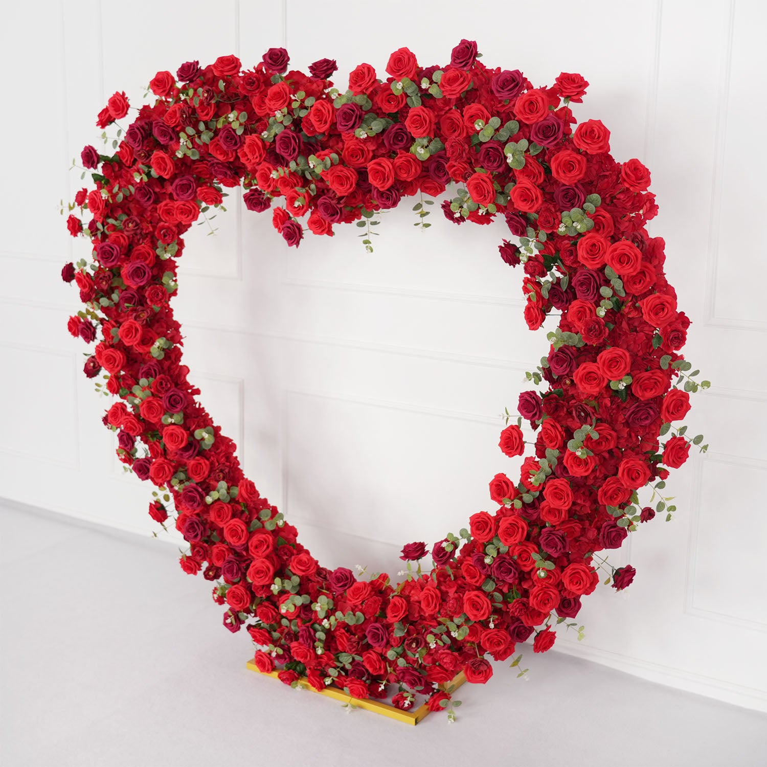 2.2m*2.2m Red Rose Wedding Arch Heart Arch Decor
