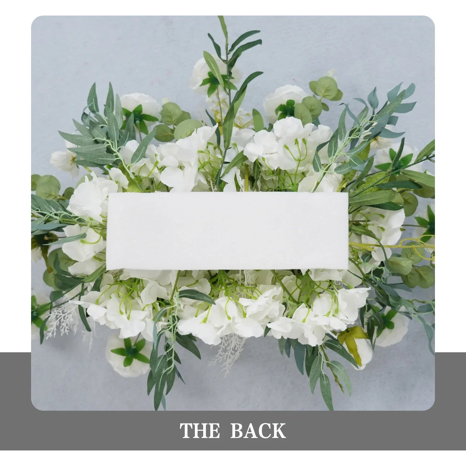 Artificial White Green Wedding KT Backdrop Flower Row Decor - Uflower