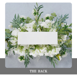 Artificial White Green Wedding KT Backdrop Flower Row Decor