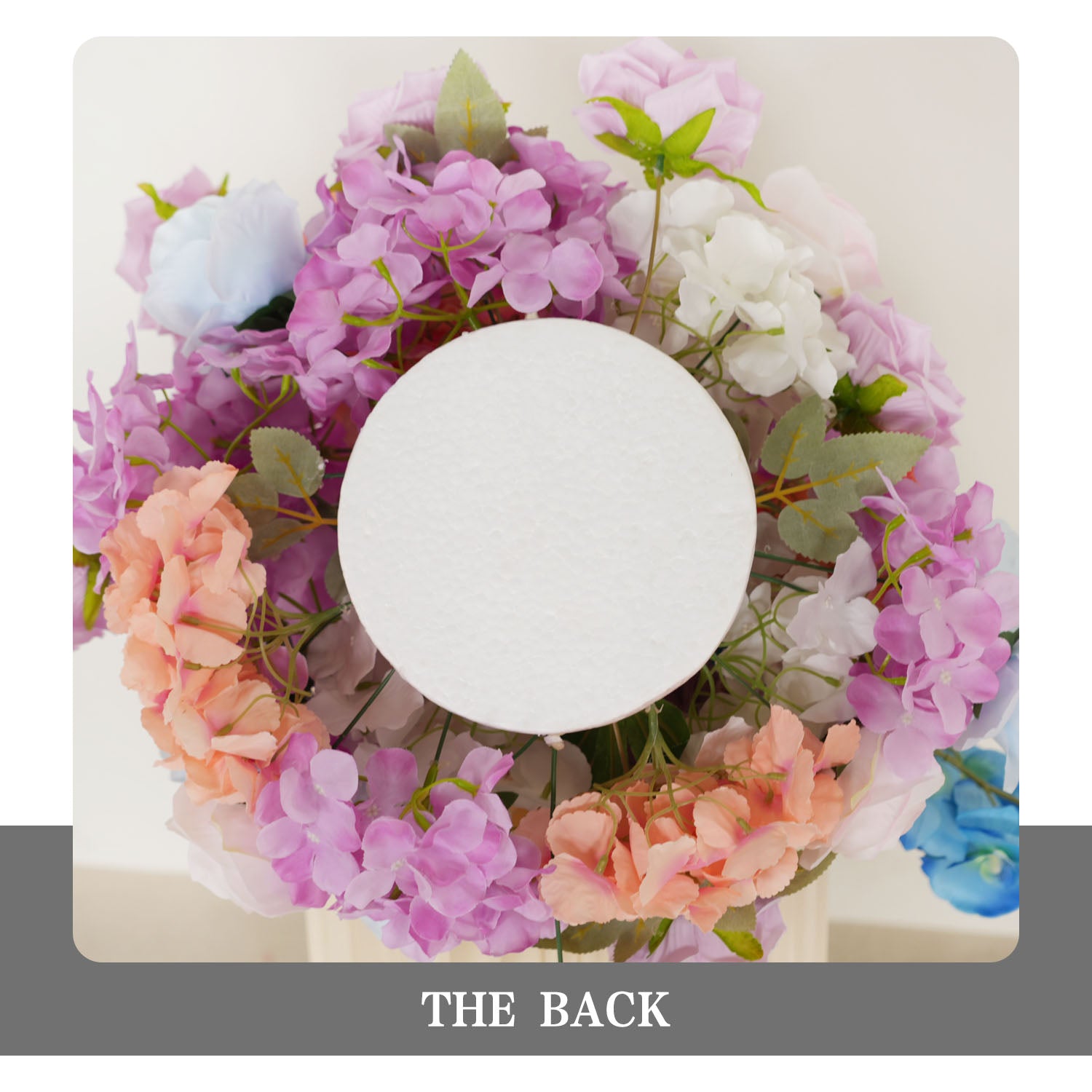 Uflower Artificial Purple Blue Wedding KT Backdrop Flower Row Decor