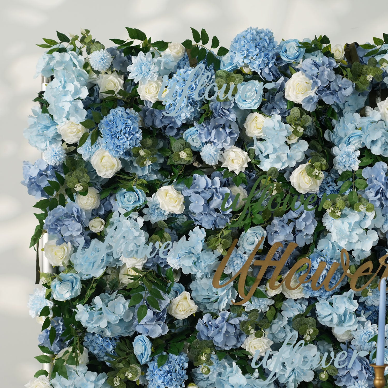Uflower Blue White Flower Wall Floral Backdrop Wedding Party Proposal Decor