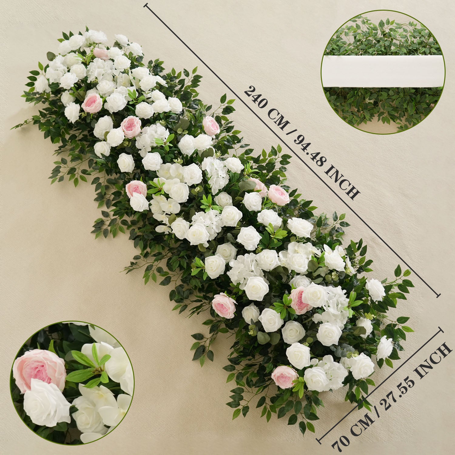Uflower White Rose Wedding Background Flower Arrangement Arch Decoration