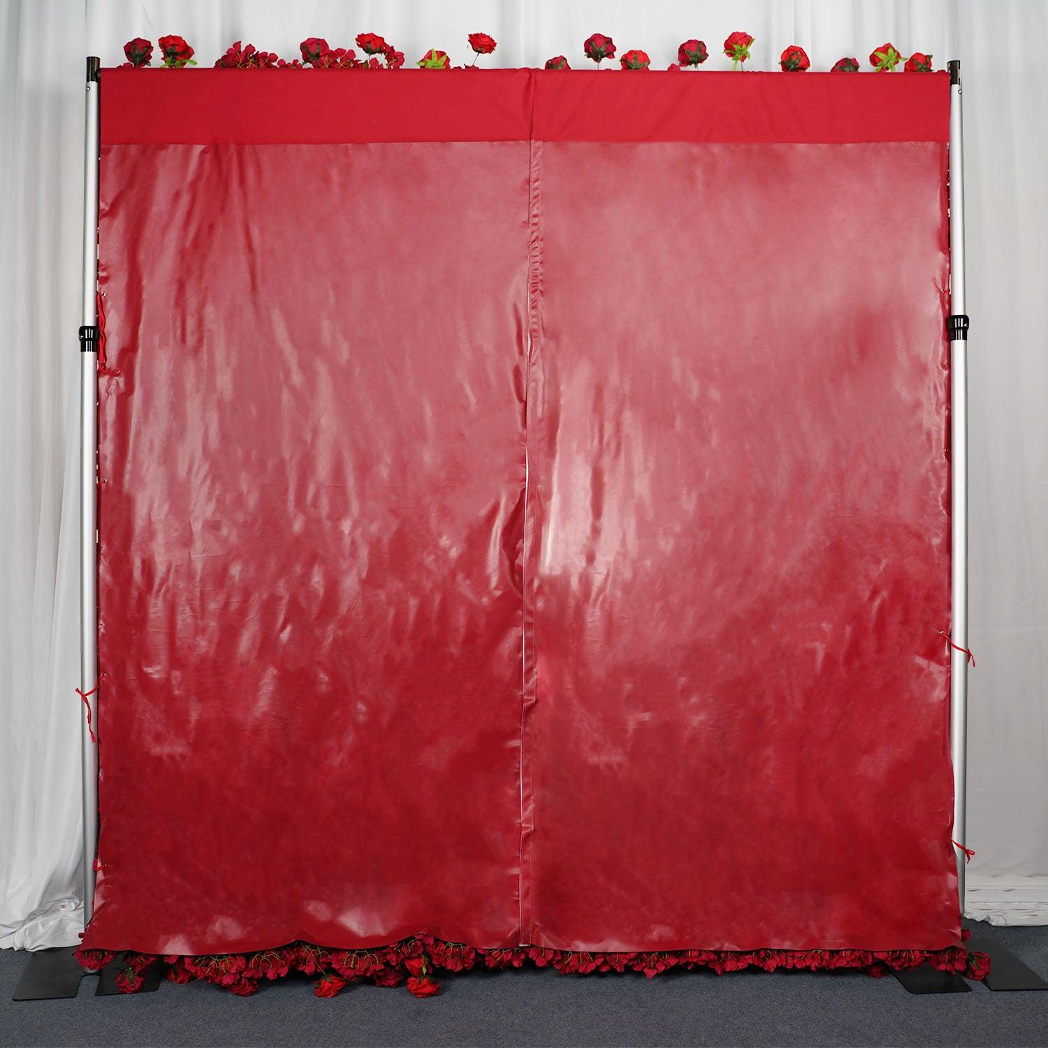 Artificial Red Rose Flower Wall Wedding Roller Blind Decor