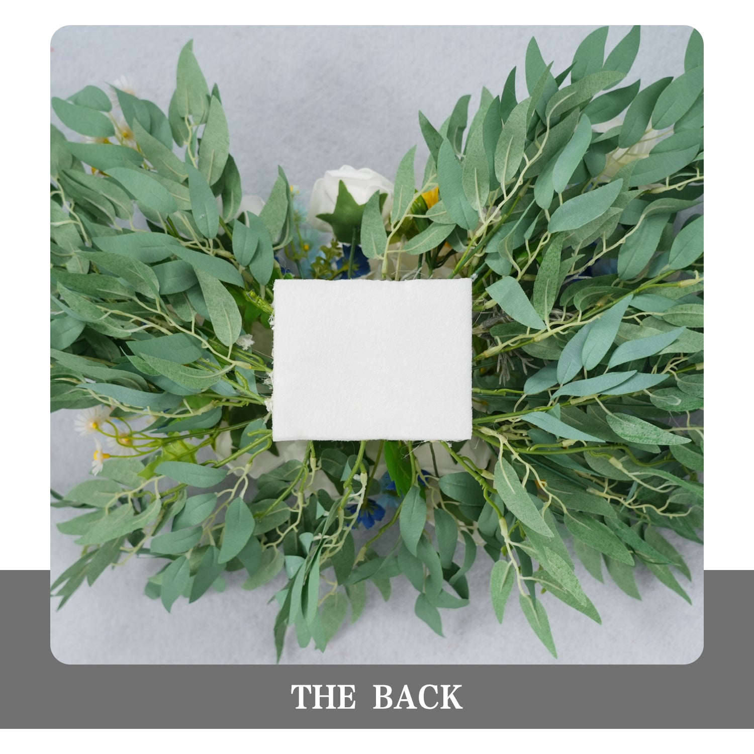 Uflower Rose Green White Flower Willow Leaf Wedding Welcome Flower Floral Decor