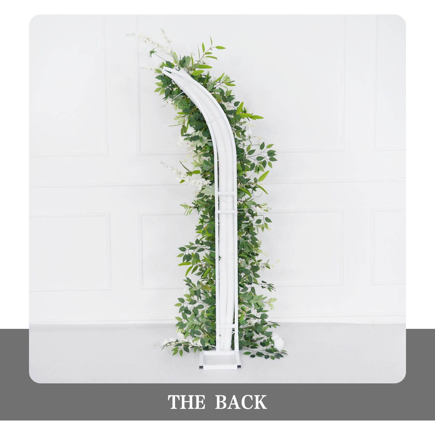 Uflower White Green Rose Floral Arch Wedding Backdrop Decor