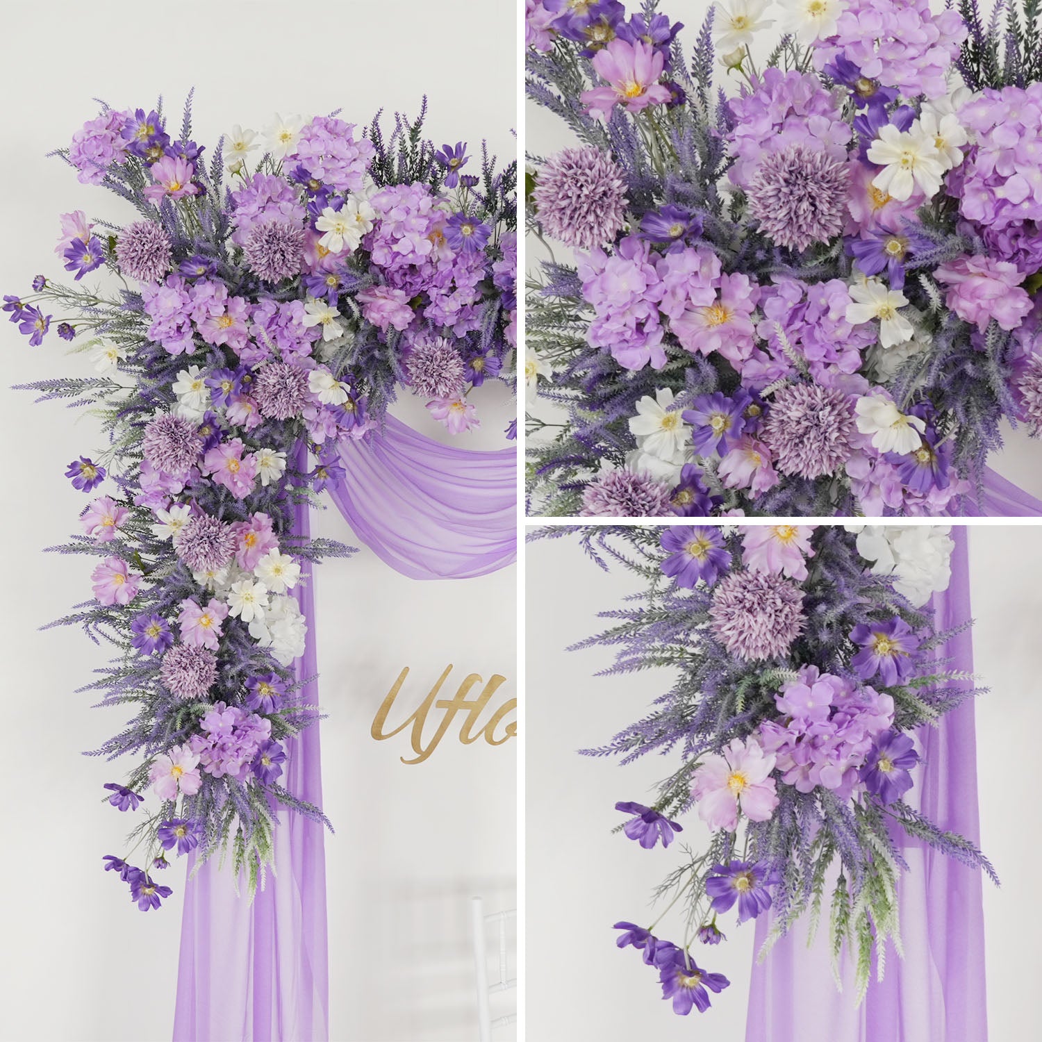 Artificial Purple Lavender Hang Flower Arrangement Wedding Backdrop Decor Props