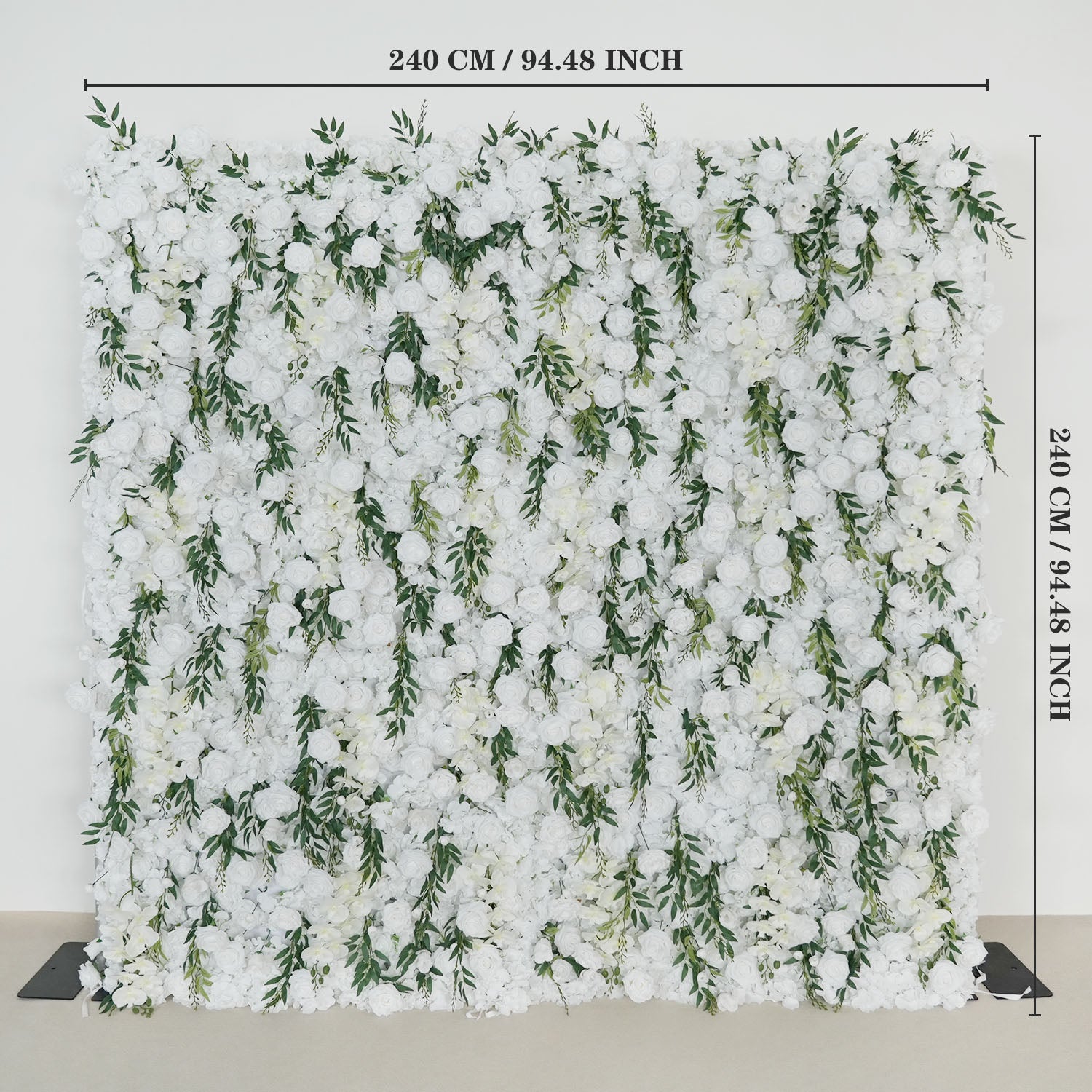 Uflower Artificial White Rose 5D Wedding Flower Wall