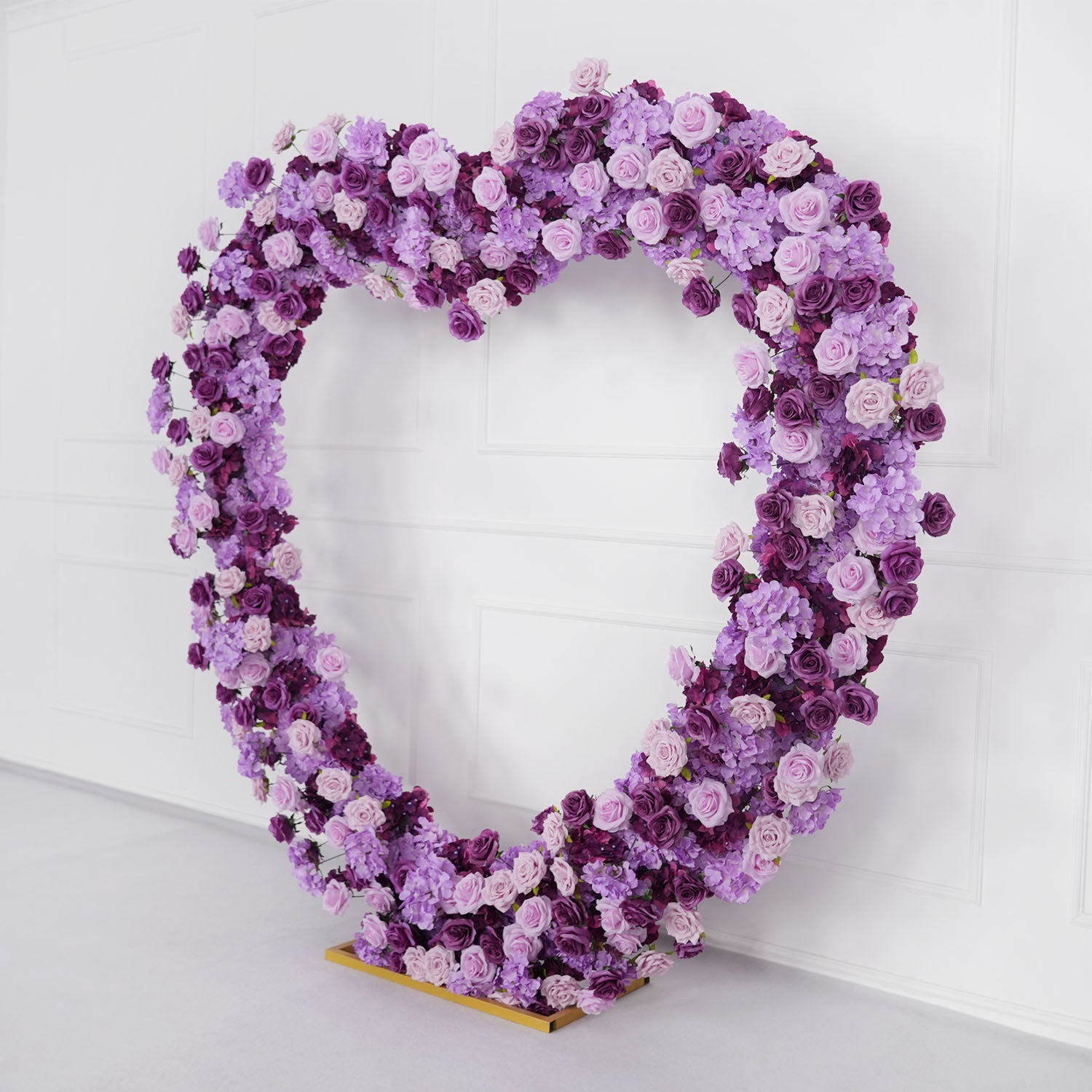 Artificial Purple Rose Heart Arch Wedding Decor