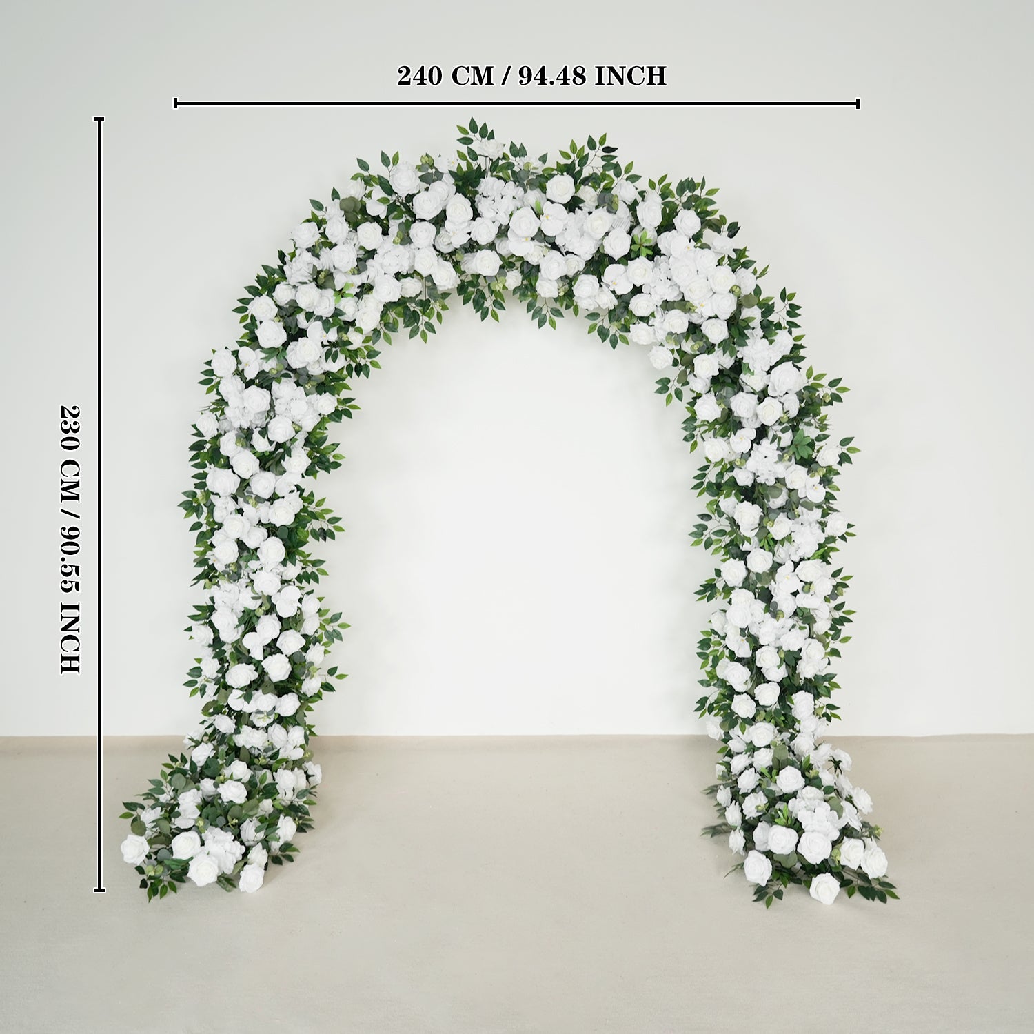 Uflower Green White Rose Willow Leaves Wedding Background Arch Decoration Flower Arrangement