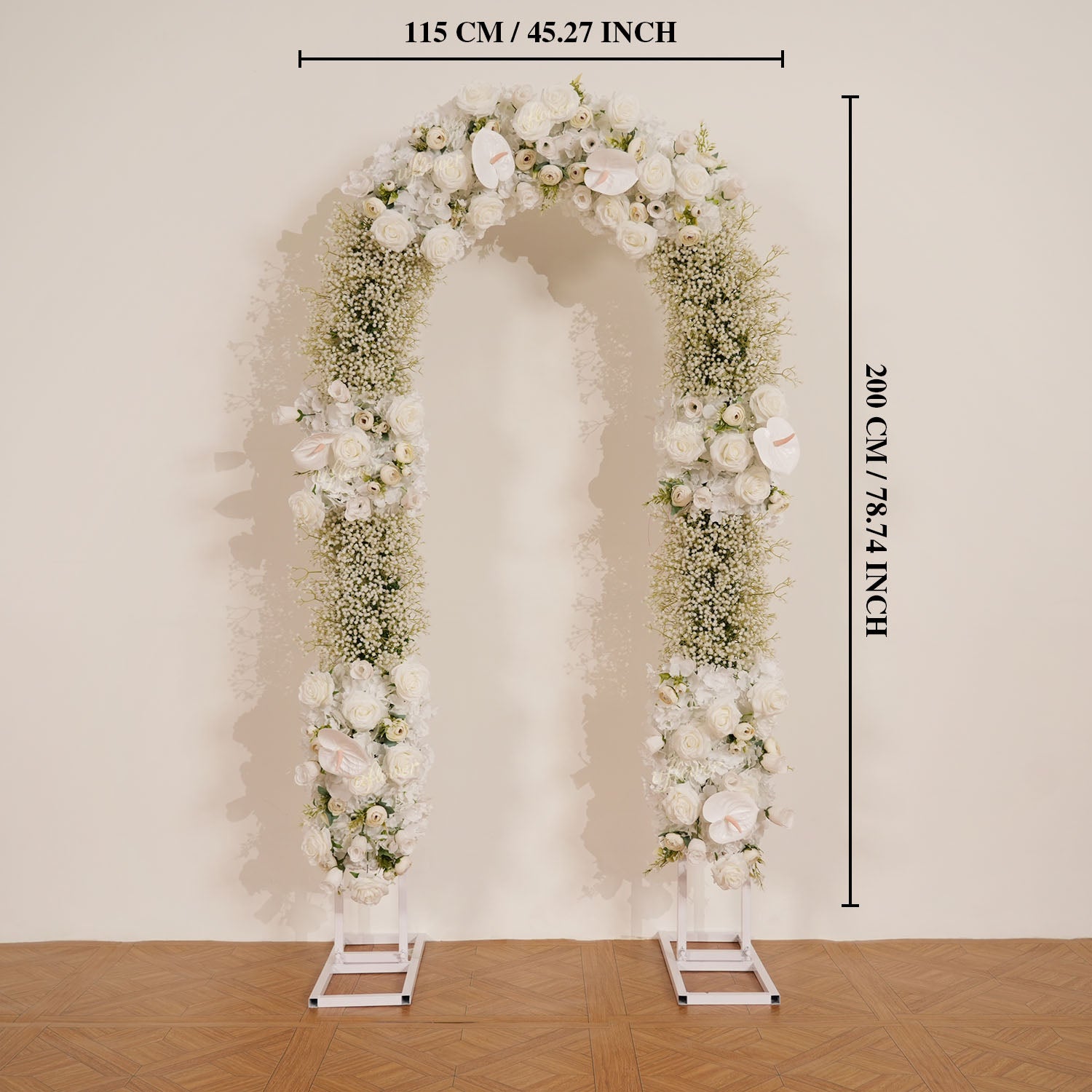 Uflower White Baby's Breath Flower Row Wedding KT Backdrop Decor