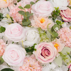 Uflower Pink White Rose Green Leaf Table Centerpieces Floral Ball Wedding Decoration