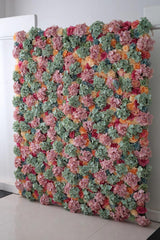 Simulated Green Pink Embroidery Ball Flower Wall Party Wedding Background