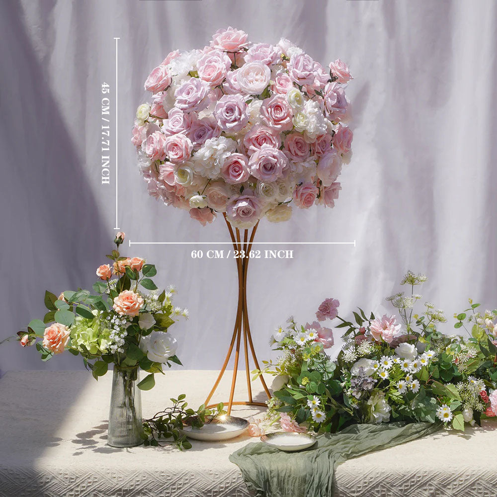 Artificial Pink Hannah Flower Wedding Table Centerpiece