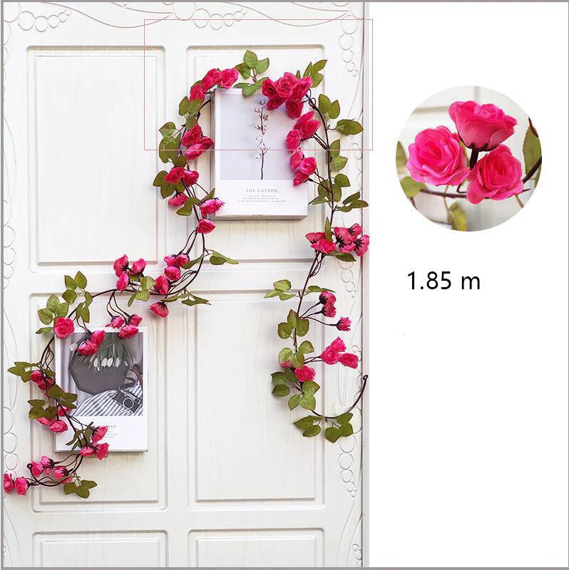 Christmas 69 simulation rose vine long juan flower vine ceiling pipe winding decoration green plants