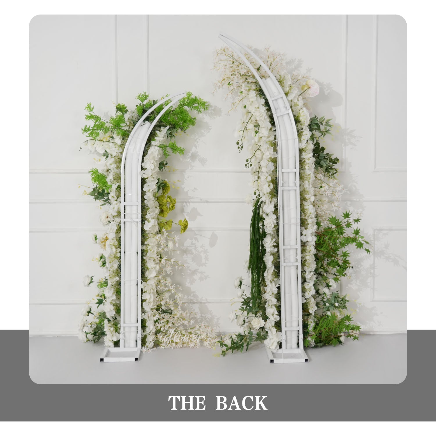 Uflower White Floral Greenery Horn Arch Wedding Party Backdrop Decor