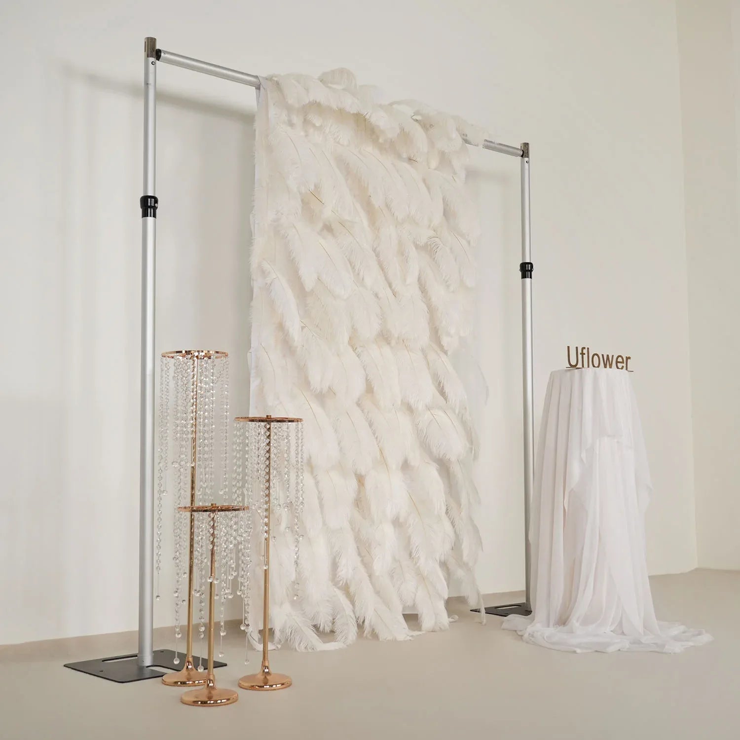 Uflower Artificial White 5D Flower Wall Wedding Backdrop Decoration - Uflower