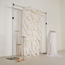 Uflower Artificial White 5D Flower Wall Wedding Backdrop Decoration