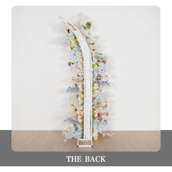 Uflower Pink Blue Champagne Horn Arch Decor Wedding Backdrop Floral Ball Arrangement