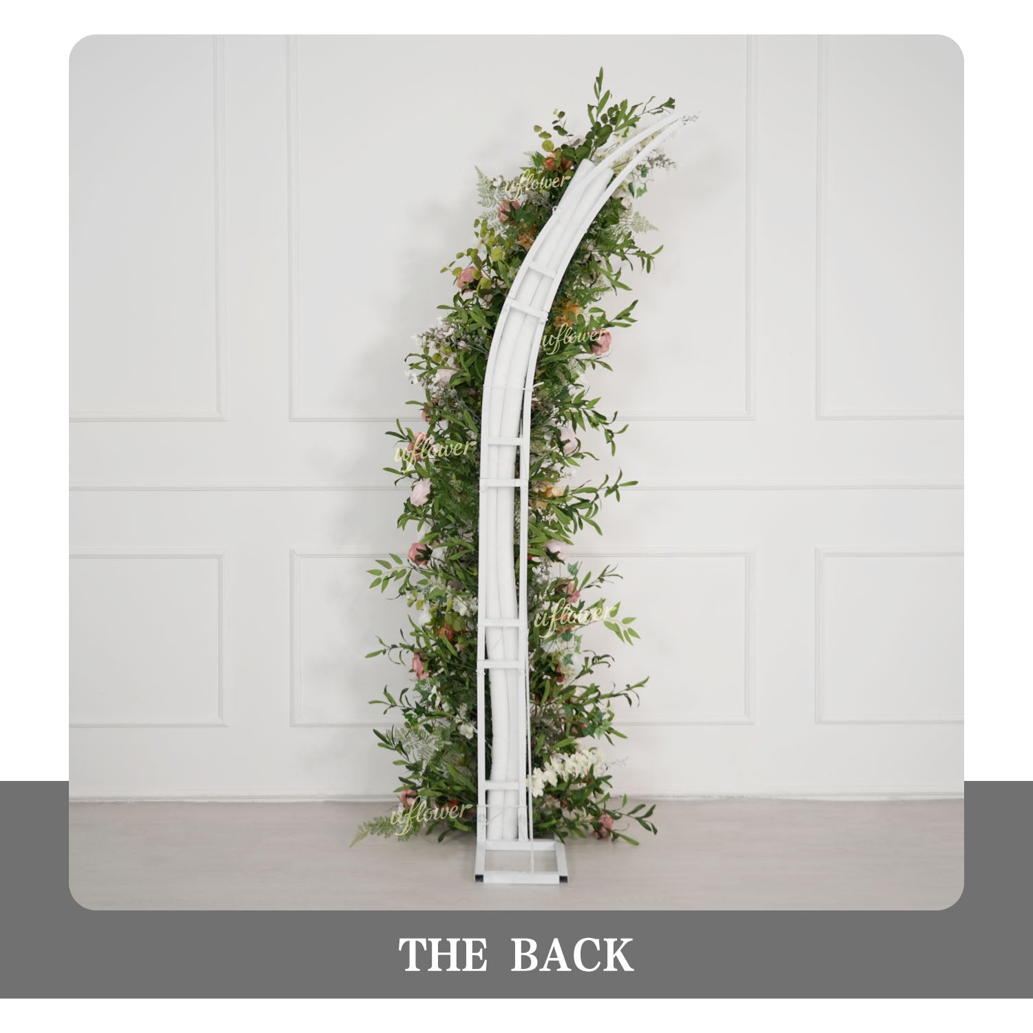 Uflower Blush Pink White Flower Horn Arch Wedding Party Birthday Backdrop Decor