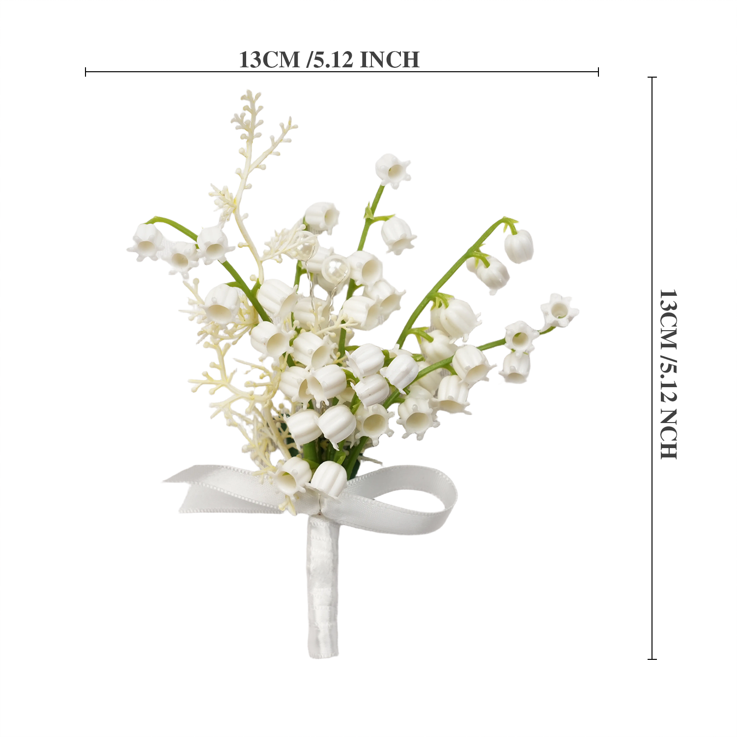 Uflower White Series With Greenery  Bride Bouquet Wrist Corsage Groom Boutonniere Wedding Event Supplies