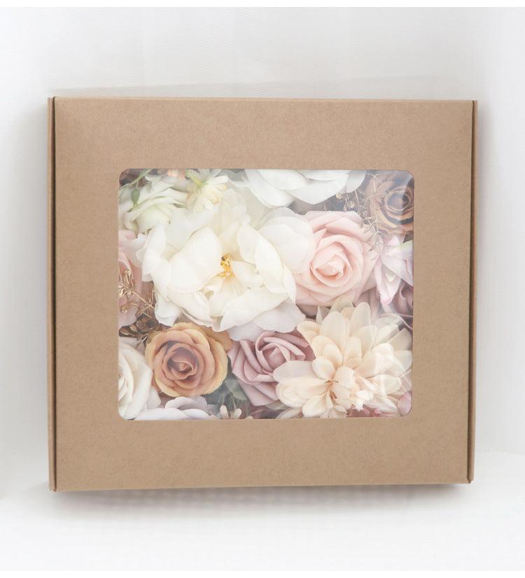 Flower Box Silk Blooming Flowers with Stem Pink