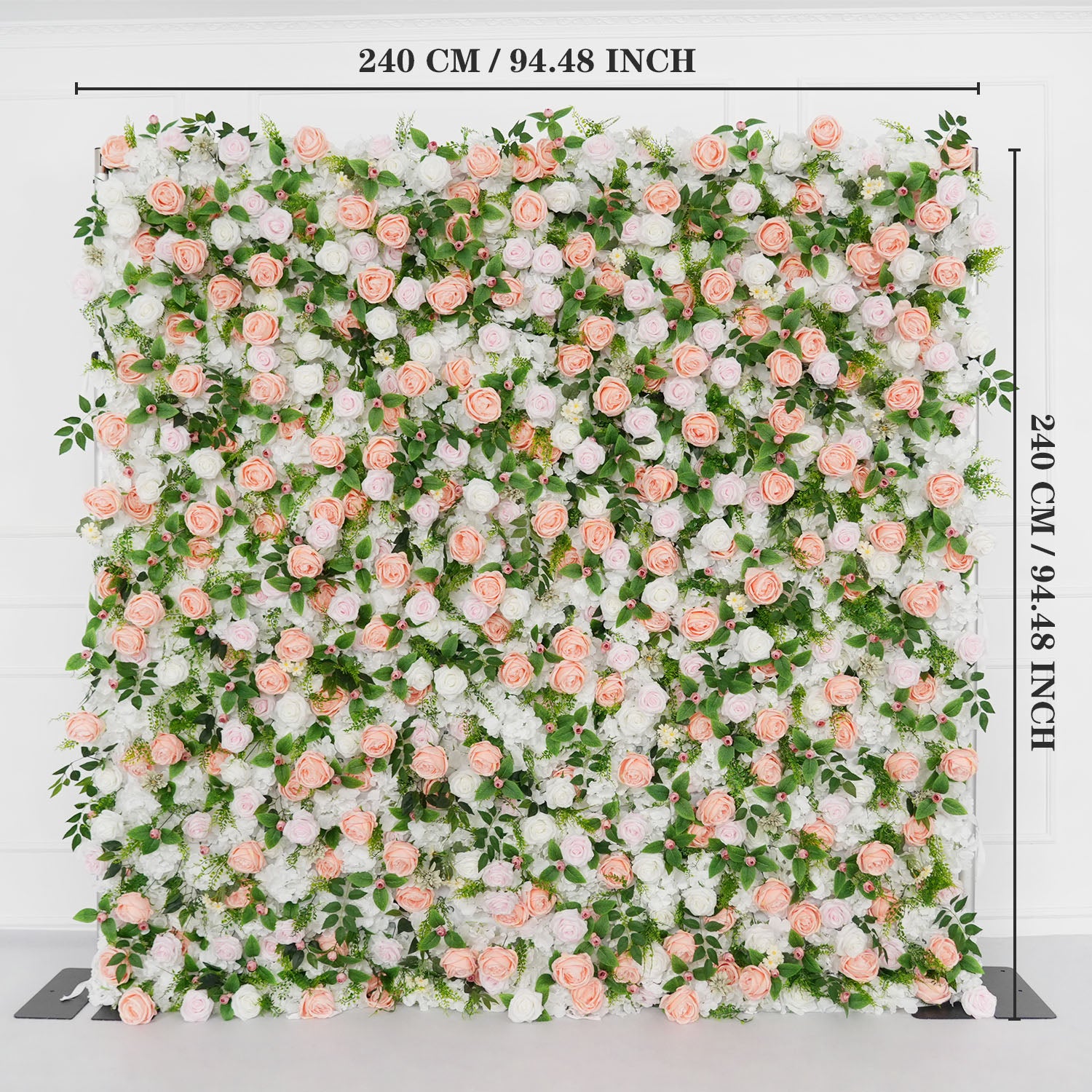 Uflower Artificial Pink White Flower Wall Wedding Backdrop Deco Birthday Party