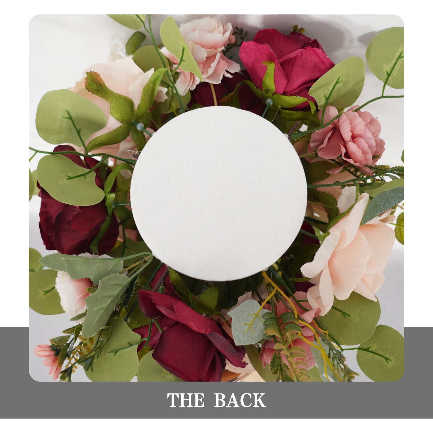 Uflower Red Rose Green Leaf Table Centerpieces Floral Ball Wedding Decoration